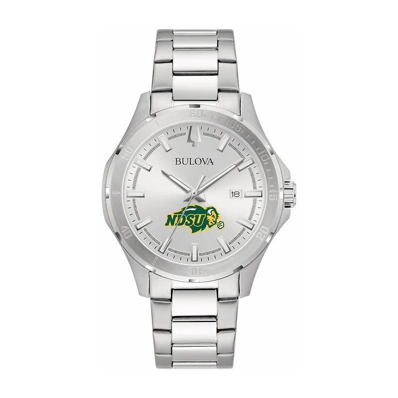 Bulova Silver NDSU Bison Stainless Steel Classic Sport Watch