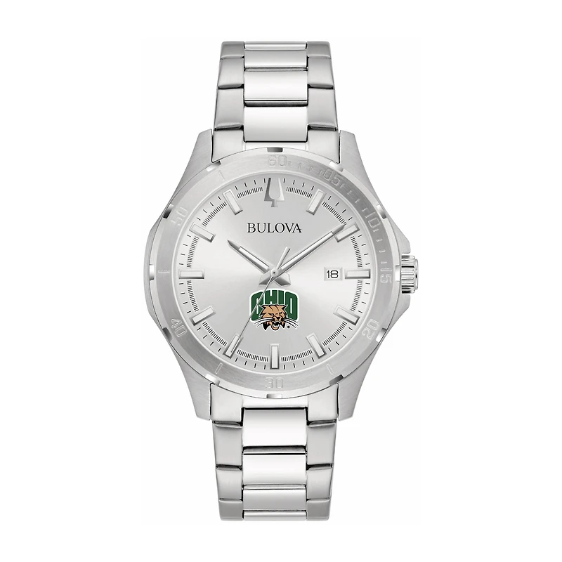 Bulova Silver Ohio Bobcats Stainless Steel Classic Sport Watch