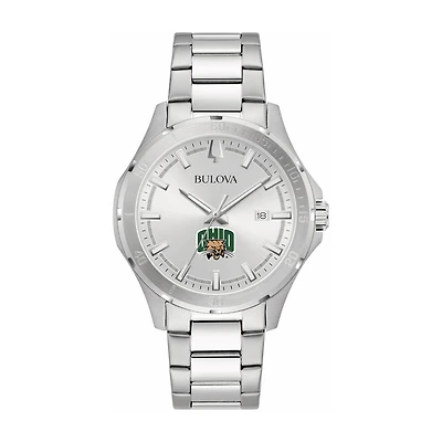 Bulova Silver Ohio Bobcats Stainless Steel Classic Sport Watch