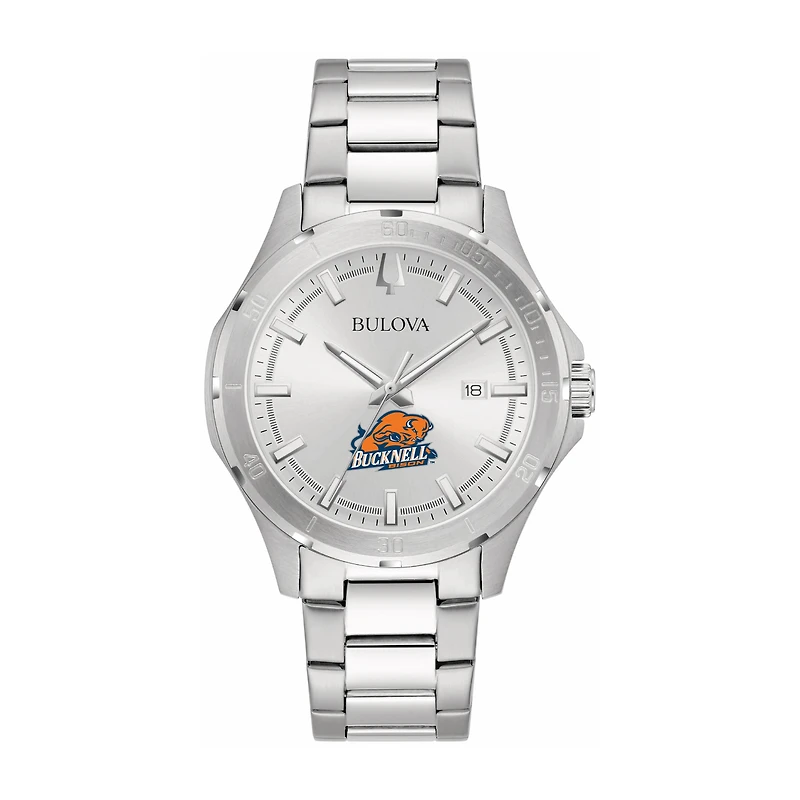 Bulova Silver Bucknell Bison Stainless Steel Classic Sport Watch