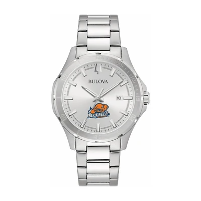 Bulova Silver Bucknell Bison Stainless Steel Classic Sport Watch