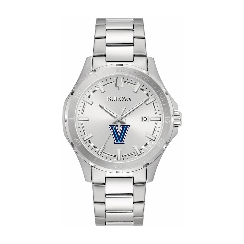 Bulova Silver Villanova Wildcats Stainless Steel Classic Sport Watch