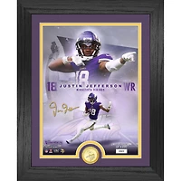 Highland Mint Justin Jefferson Minnesota Vikings 13'' x 16'' Legends Bronze Coin Photo Mint