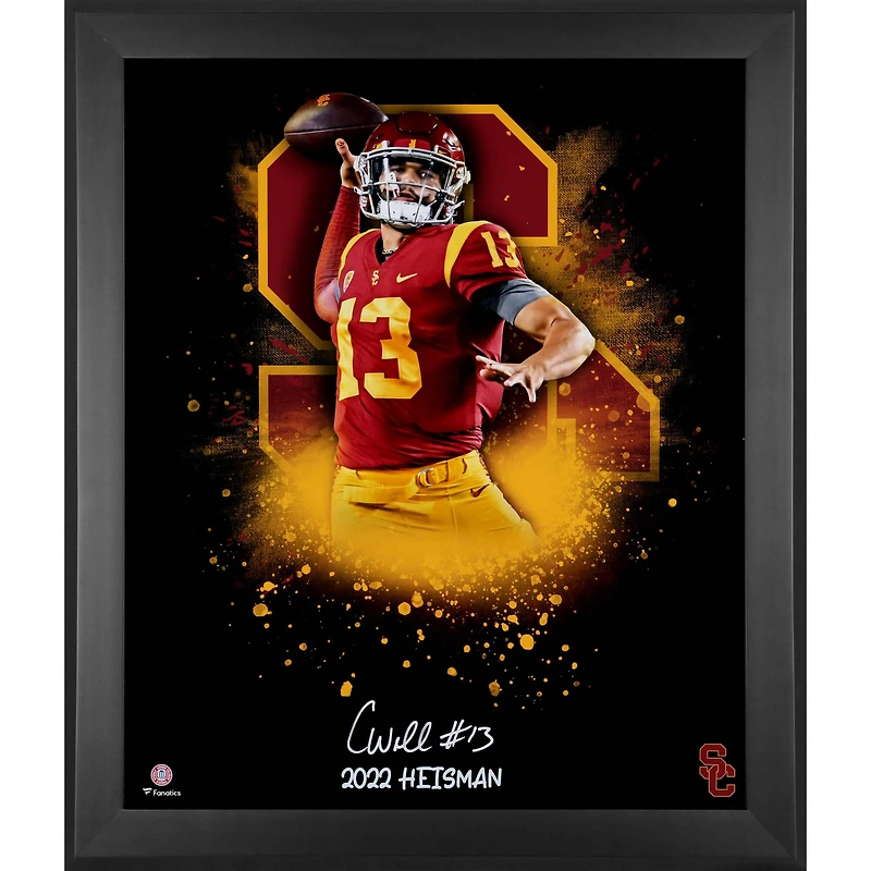 Caleb Williams USC Trojans Autographed Framed 20'' x 24'' In Focus Photograph with ''2022 Heisman'' Inscription