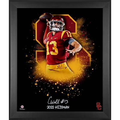 Caleb Williams USC Trojans Autographed Framed 20'' x 24'' In Focus Photograph with ''2022 Heisman'' Inscription