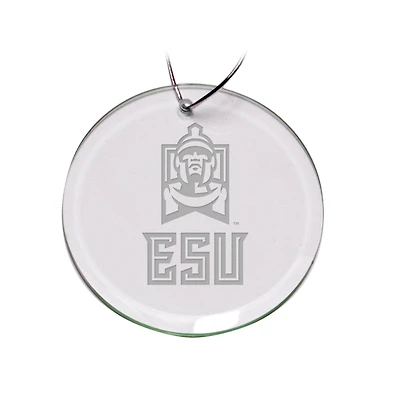 East Stroudsburg Warriors Team Logo 3'' Round Glass Ornament