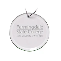 SUNY Farmingdale State Rams Team Logo 3'' Round Glass Ornament