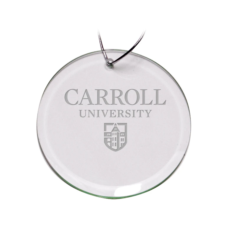 Carroll University Pioneers Team Logo 3'' Round Glass Ornament
