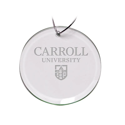 Carroll University Pioneers Team Logo 3'' Round Glass Ornament