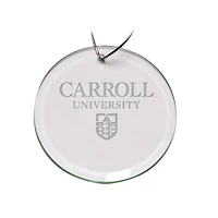 Carroll University Pioneers Team Logo 3'' Round Glass Ornament