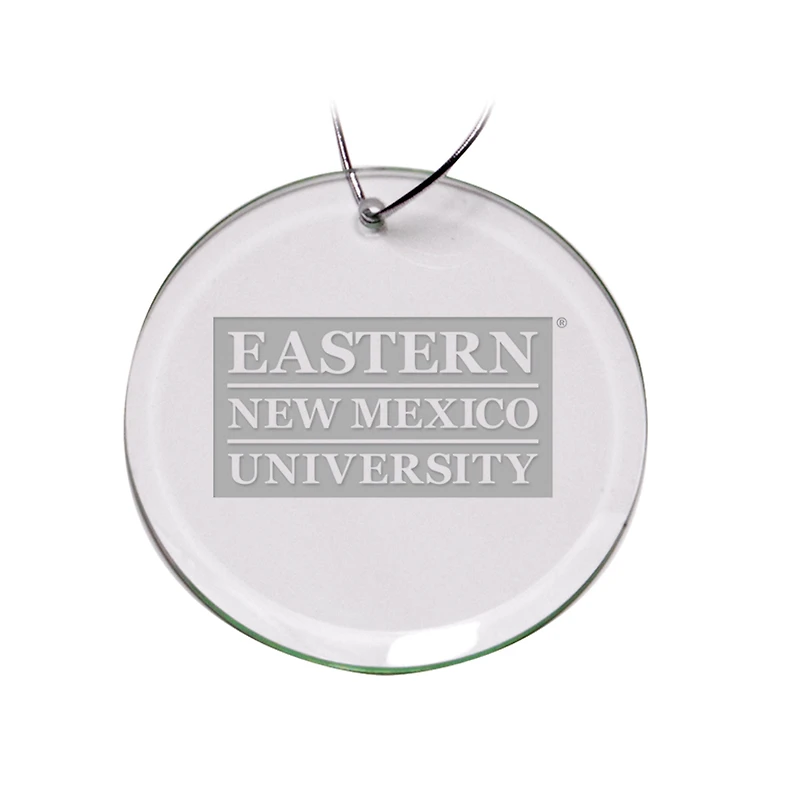 Eastern New Mexico Greyhounds Team Logo 3'' Round Glass Ornament