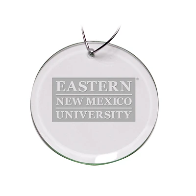 Eastern New Mexico Greyhounds Team Logo 3'' Round Glass Ornament