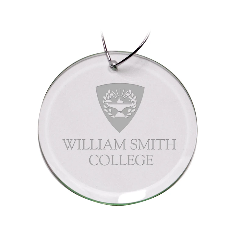Hobart & William Smith Colleges Logo 3'' Round Glass Ornament