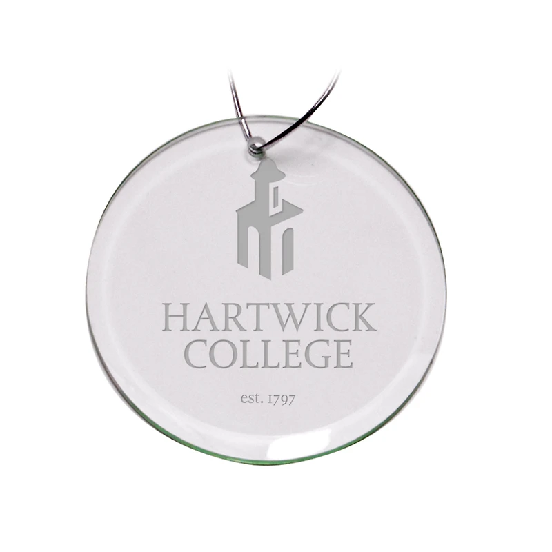 Hartwick College Hawks Team Logo 3'' Round Glass Ornament