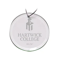 Hartwick College Hawks Team Logo 3'' Round Glass Ornament