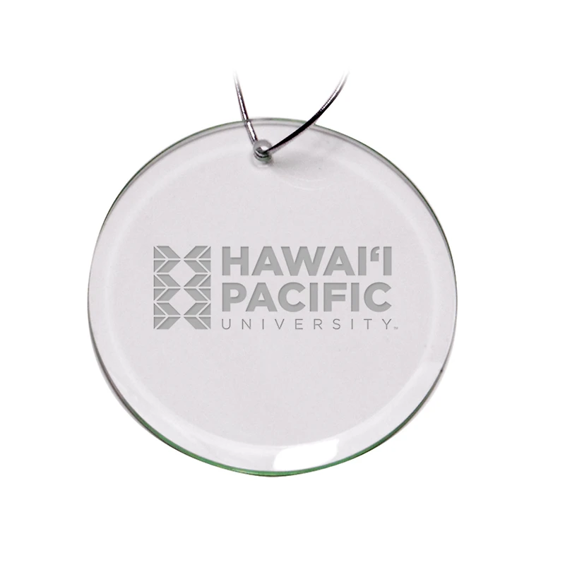 Hawaii Pacific Sharks Team Logo 3'' Round Glass Ornament