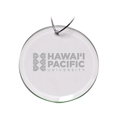 Hawaii Pacific Sharks Team Logo 3'' Round Glass Ornament