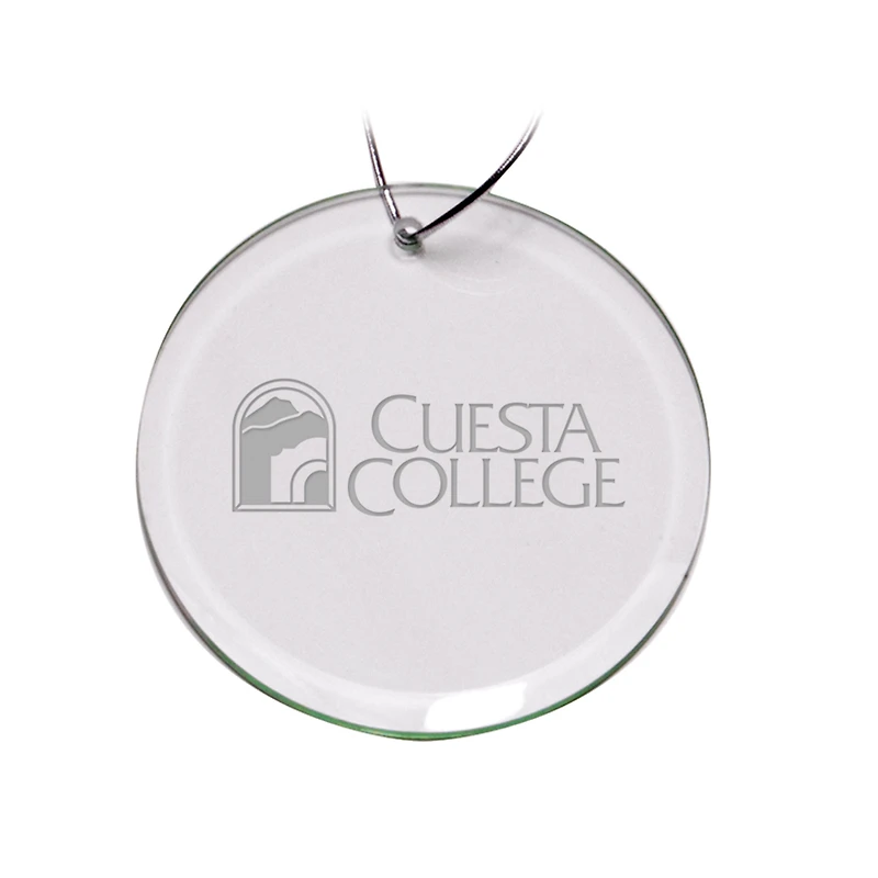 Cuesta College Cougars Team Logo 3'' Round Glass Ornament
