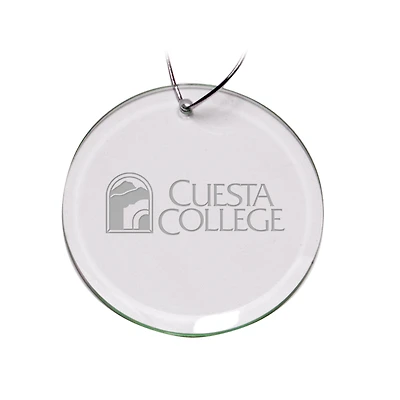 Cuesta College Cougars Team Logo 3'' Round Glass Ornament