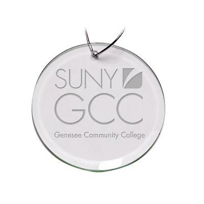 SUNY Genesee Community College Team Logo 3'' Round Glass Ornament