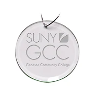 SUNY Genesee Community College Team Logo 3'' Round Glass Ornament