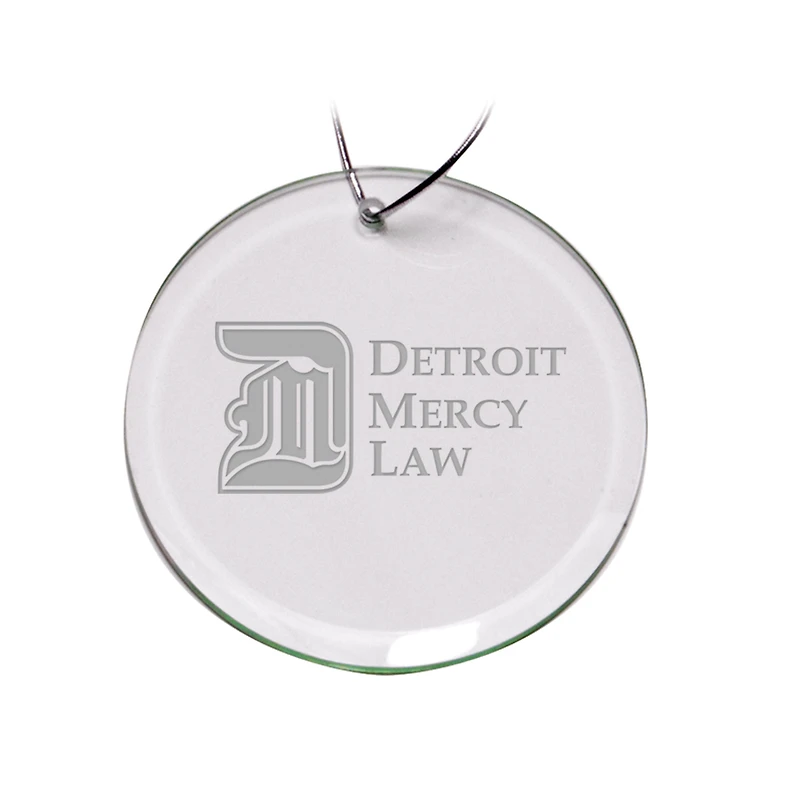 Detroit Mercy Titans Law 3'' Round Glass Ornament