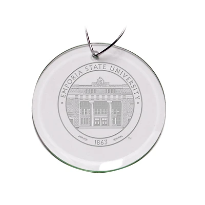 Emporia State Hornets Primary Logo 3'' Round Glass Ornament