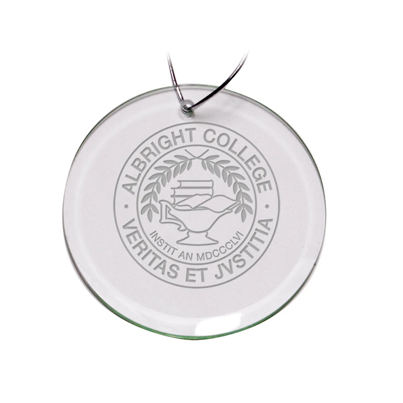 Albright Lions Team Logo 3'' Round Glass Ornament