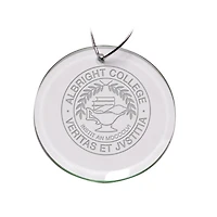 Albright Lions Team Logo 3'' Round Glass Ornament