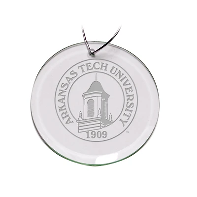 Arkansas Tech Team Logo 3'' Round Glass Ornament