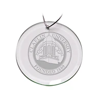 Claflin Panthers Team Logo 3'' Round Glass Ornament