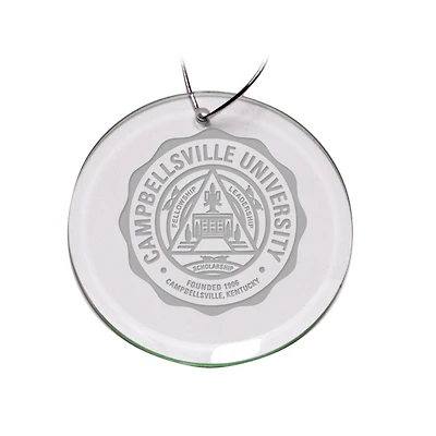 Campbellsville Tigers Team Logo 3'' Round Glass Ornament