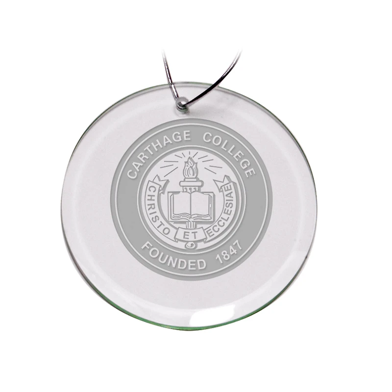 Carthage Firebirds Team Logo 3'' Round Glass Ornament