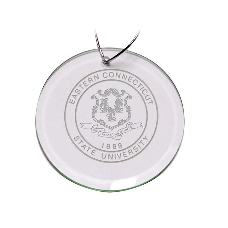 Eastern Connecticut State Warriors Team Logo 3'' Round Glass Ornament