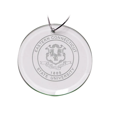 Eastern Connecticut State Warriors Team Logo 3'' Round Glass Ornament