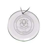 Eastern Connecticut State Warriors Team Logo 3'' Round Glass Ornament