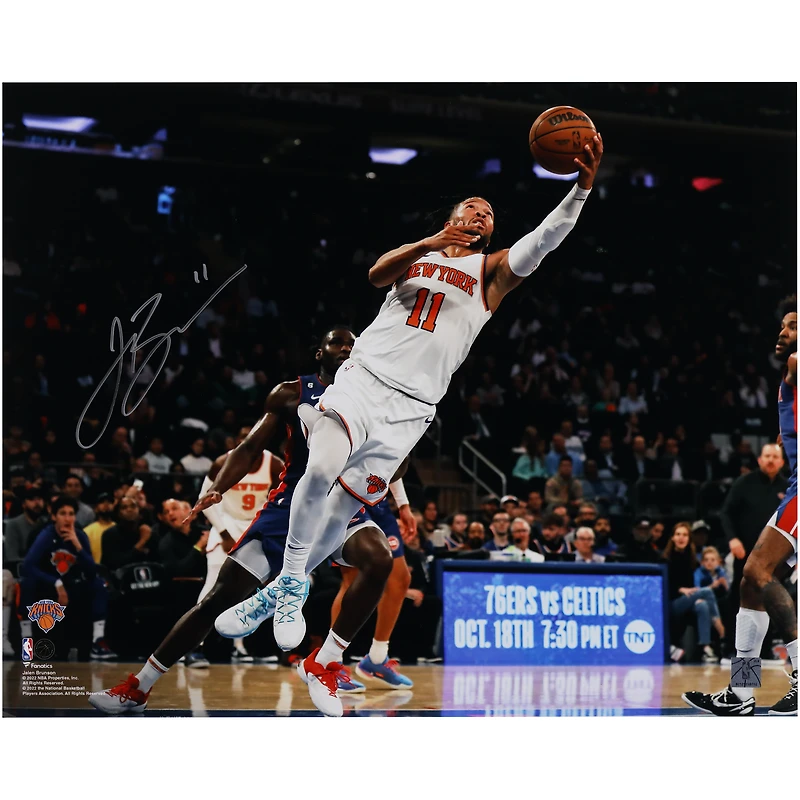 Jalen Brunson New York Knicks Autographed 16" x 20" Layup in White Photograph