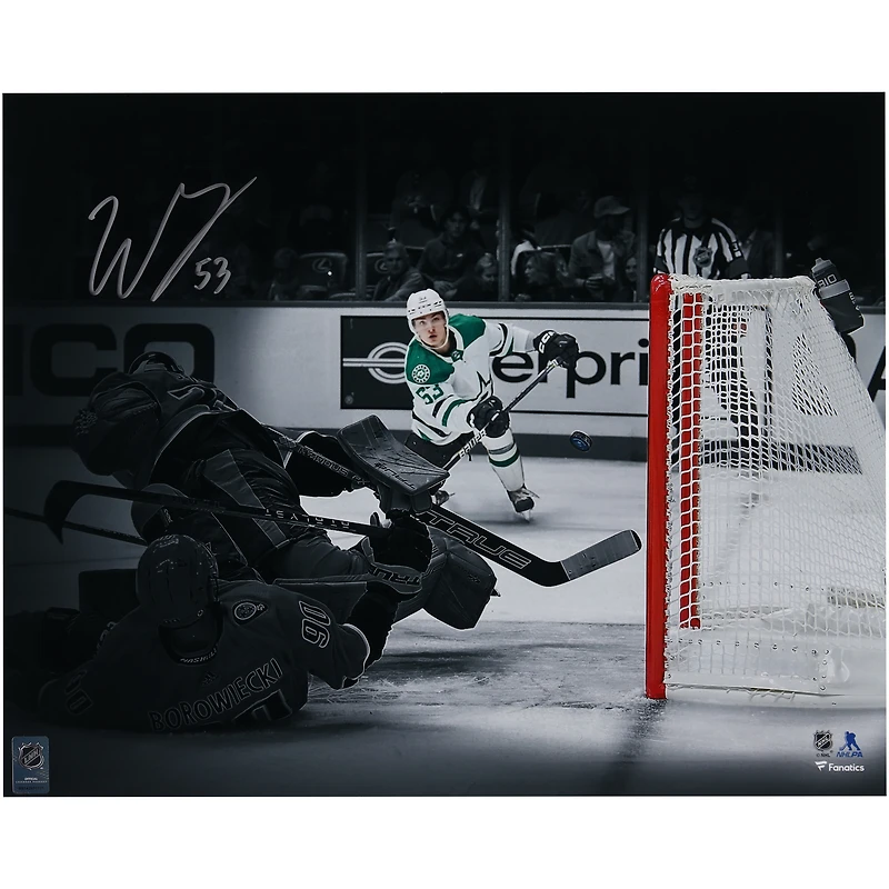 Wyatt Johnston Dallas Stars Autographed 16" x 20" 1st NHL Goal Spotlight Photograph