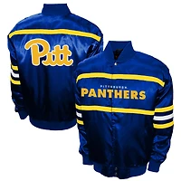 Men's Franchise Club Royal Pitt Panthers 2nd Era Full-Snap Satin Jacket