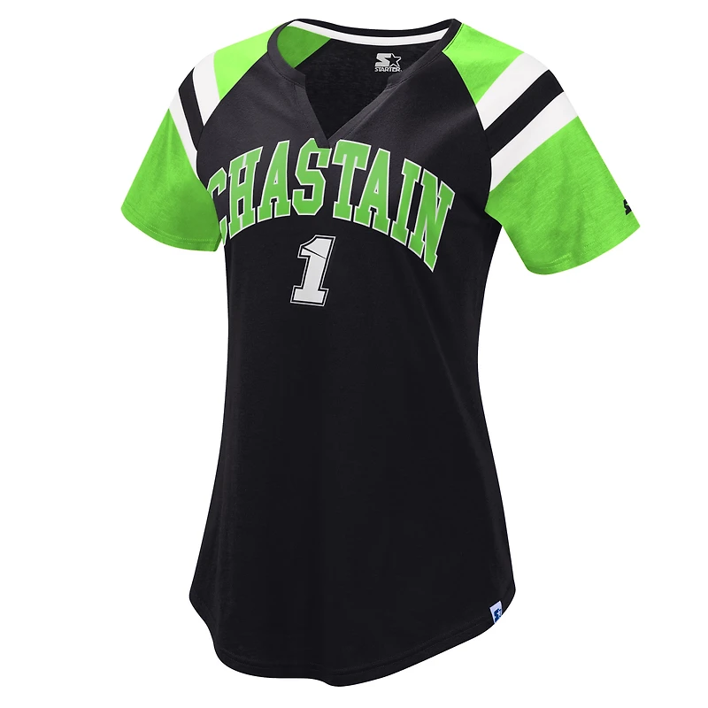 Women's Starter Black/White Ross Chastain Game On Notch V-Neck T-Shirt