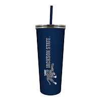 Navy Jackson State Tigers 24oz. Vertical Mascot Logo Skinny Tumbler