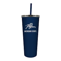 Navy Jackson State Tigers 24oz. Mascot Logo Skinny Tumbler