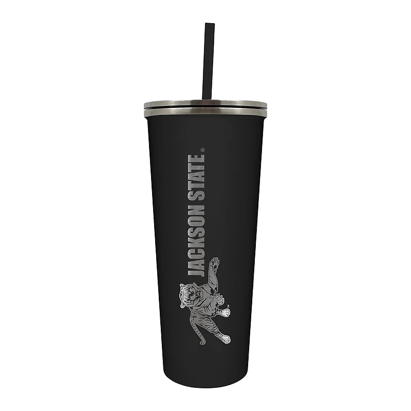 Black Jackson State Tigers 24oz. Vertical Mascot Logo Skinny Tumbler