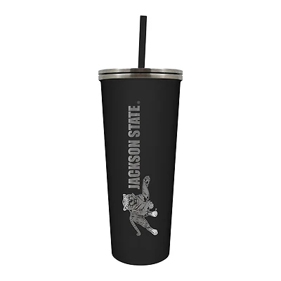 Black Jackson State Tigers 24oz. Vertical Mascot Logo Skinny Tumbler