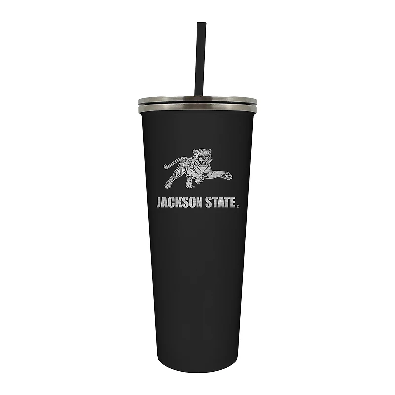 Black Jackson State Tigers 24oz. Mascot Logo Skinny Tumbler