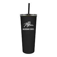Black Jackson State Tigers 24oz. Mascot Logo Skinny Tumbler