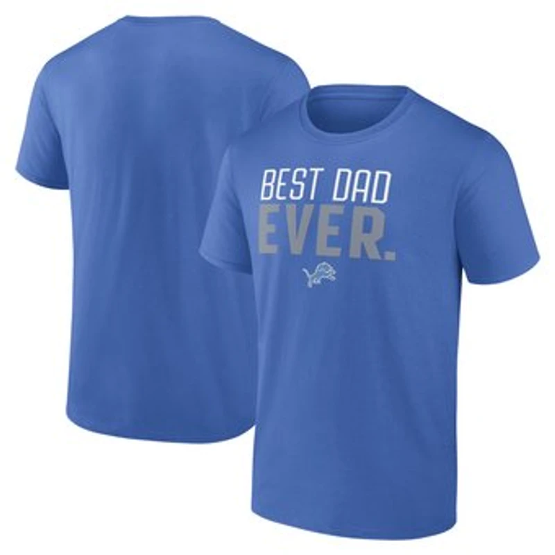 Men's Blue Detroit Lions Best Dad Ever Team T-Shirt