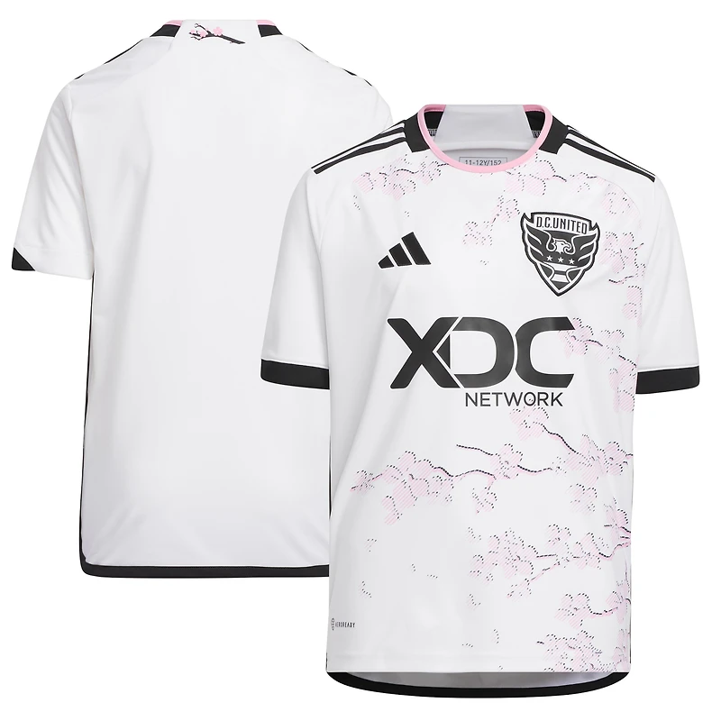 Youth adidas White D.C. United 2023 The Cherry Blossom Kit Replica Jersey