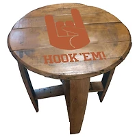 Imperial Texas Longhorns Hook 'Em Oak Barrel Table