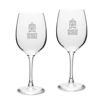 East Stroudsburg Warriors 16oz. Two-Piece Traditional White Wine Glass Set